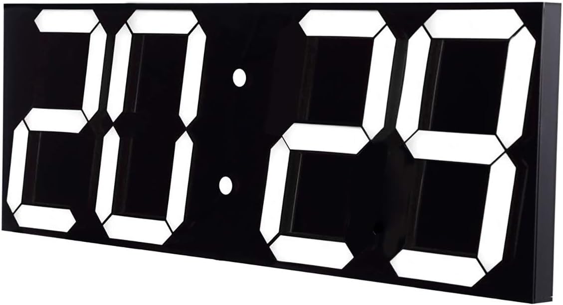 Goetland 18 inch Oversized Digital Wall Clock LED Modern Large Display Temperaturer Multi Functional Remote Control 4-Digit for Kitchen Office Living Room Classroom Single White