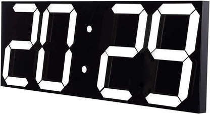 Goetland 18 inch Oversized Digital Wall Clock LED Modern Large Display Temperaturer Multi Functional Remote Control 4-Digit for Kitchen Office Living Room Classroom Single White