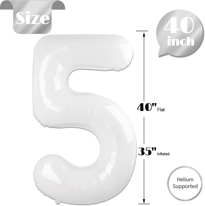 White 5 Balloon - Image 5
