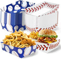 50 Pcs Baseball Party Decorations, Disposable Food Tray, 2 Designs by Actilize