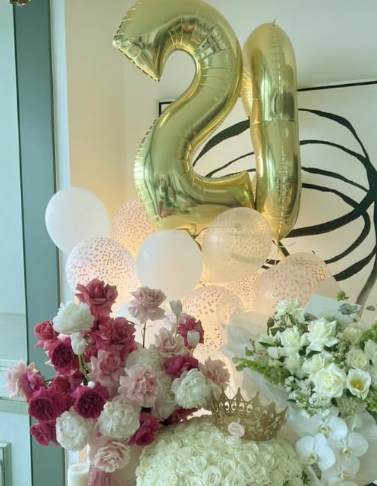 Light Gold Number 3 Balloon 40 inch, Balloon numbers party supplies, deco photo - Image 5
