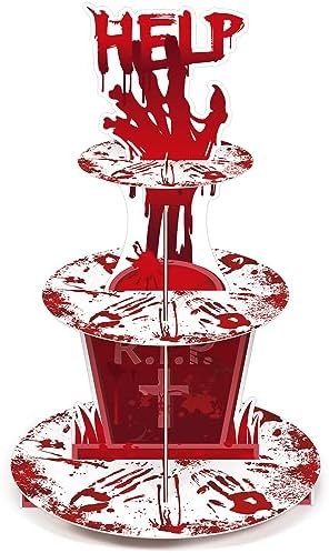 Sliner 3 Tier Halloween Bloody Cupcake Stand Party Decorations by Sliner