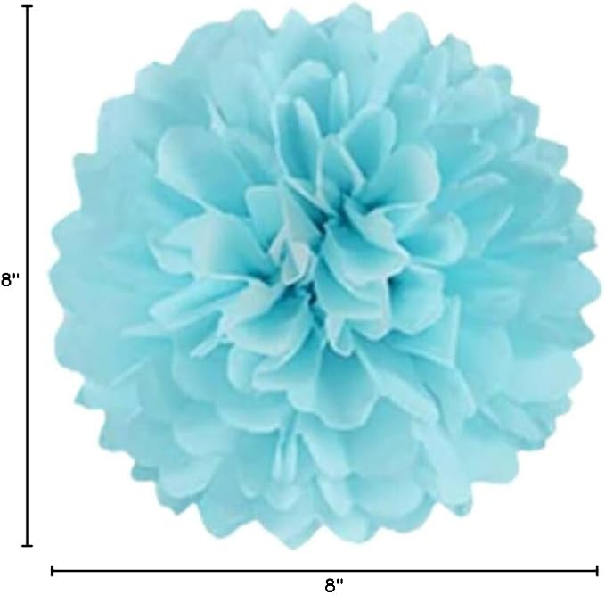 BRZIKWT 12 Pcs Pink Blue Tissue Paper Pom Poms - Image 5