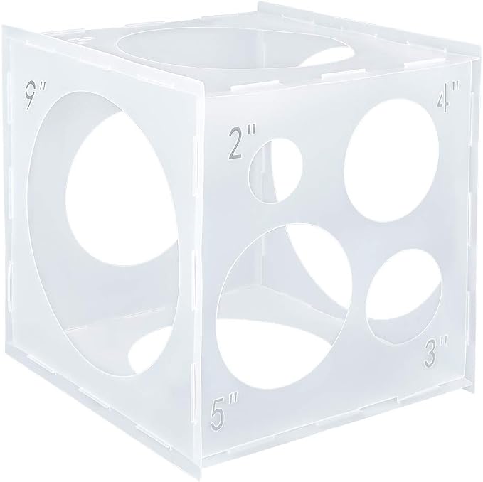 Pllieay 2-10Inch Balloon Sizer, Collapsible Plastic Balloon Sizer Cube Box | by Pllieay