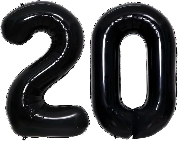 Number 20 Balloons for 20th Birthday Party Decorations, 42 Inch Jumbo Foil by GOER