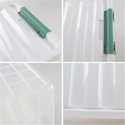 6-Pack Clear Plastic Storage Boxes, 35 L Plastic Storage Bins with Lids