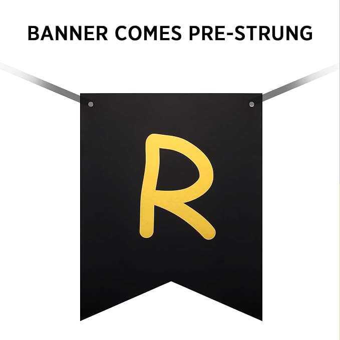 Happy Retirement Banner Assembled GAGAKU Black and Gold Retirement Party - Image 3