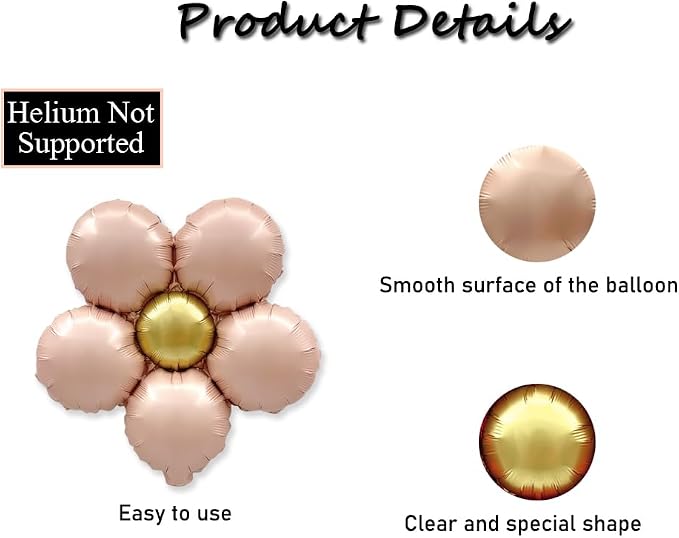 Daisy Balloons Pink Flower Balloons Kit Groovy Party Decorations - Image 3