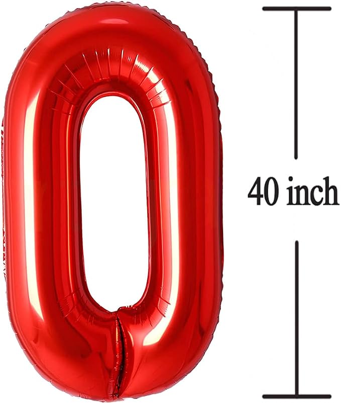 Jonhamwelbor Red 30 Number Balloons Big Giant Foil Balloon - Image 3