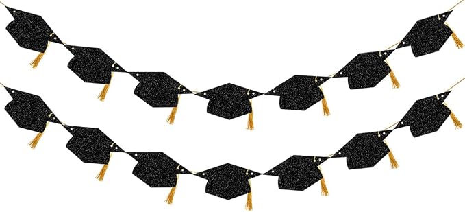 Graduation Decorations Class of 2026 Glitter Pre-Strung Congrats Grad by YasmartLife