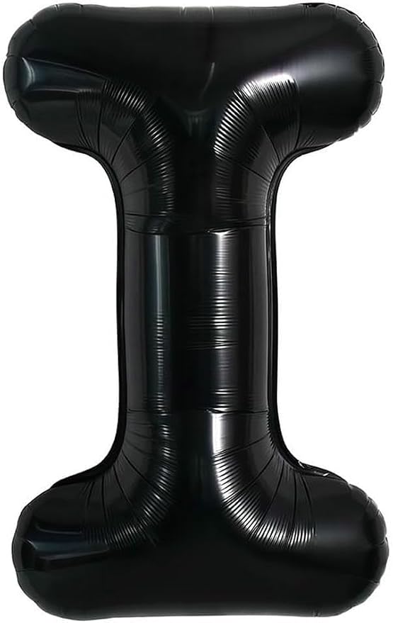 40 Inch Black Letter I Foil Balloon, Large Jumbo Mylar Helium Alphabet Balloon - Image 2
