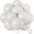 Pale White Balloons 18 Inch 24 Pack Matte Helium Latex Round Balloons by KALOR