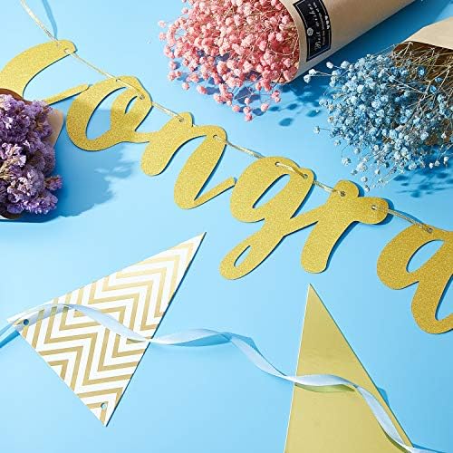Boao Pre-Strung Congratulations Banner Sign Glitter Congratulation Banner 10 ft - Image 6