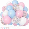 HILAVO Pink and Blue Balloons 12 Inch Pastel Light Baby Blue Pink White Party by HILAVO