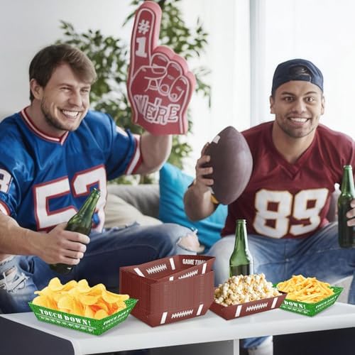 50 Pcs Football Party Decorations, Disposable Food Tray, 2 Designs - Image 5