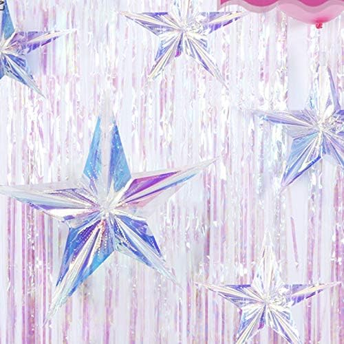 12 Inch Diameter Iridescent Ornament Star Hanging Decorations, Rainbow Shine - Image 4