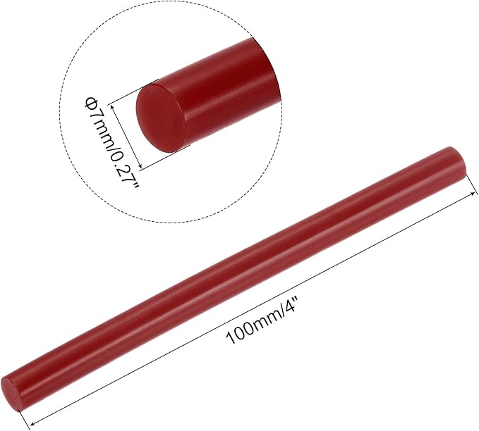 uxcell 20pcs Hot Glue Sticks for Glue Gun 7mm/0.27-inch x 4-inch Mini Hot Melt Adhesive Glue Stick Wine Red