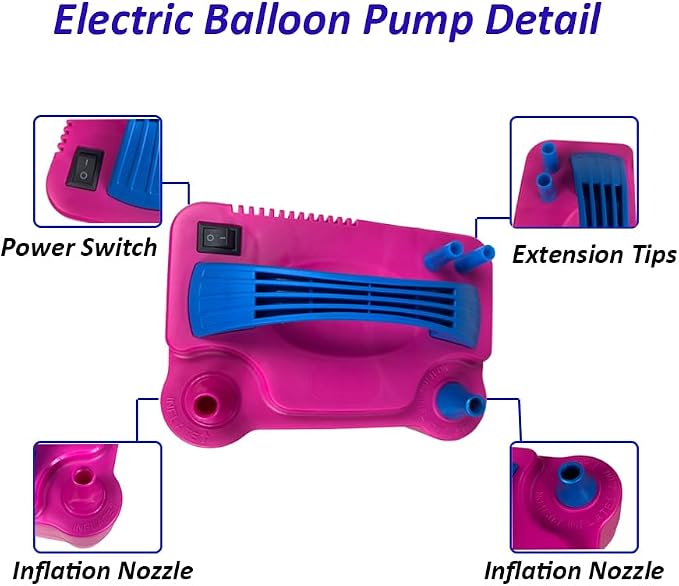 Portable Balloon Pump Powerful Electric Air Blower Dual Nozzle Balloon Fast and - Image 6