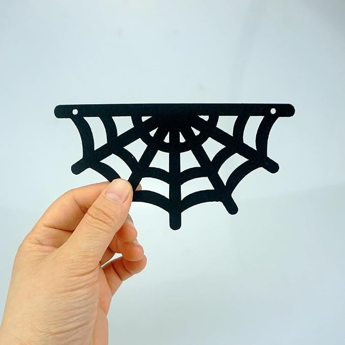 SaktopDeco 2 Pack Felt Spiderweb Garland Banner Hanging Spiderweb Decorations - Image 4