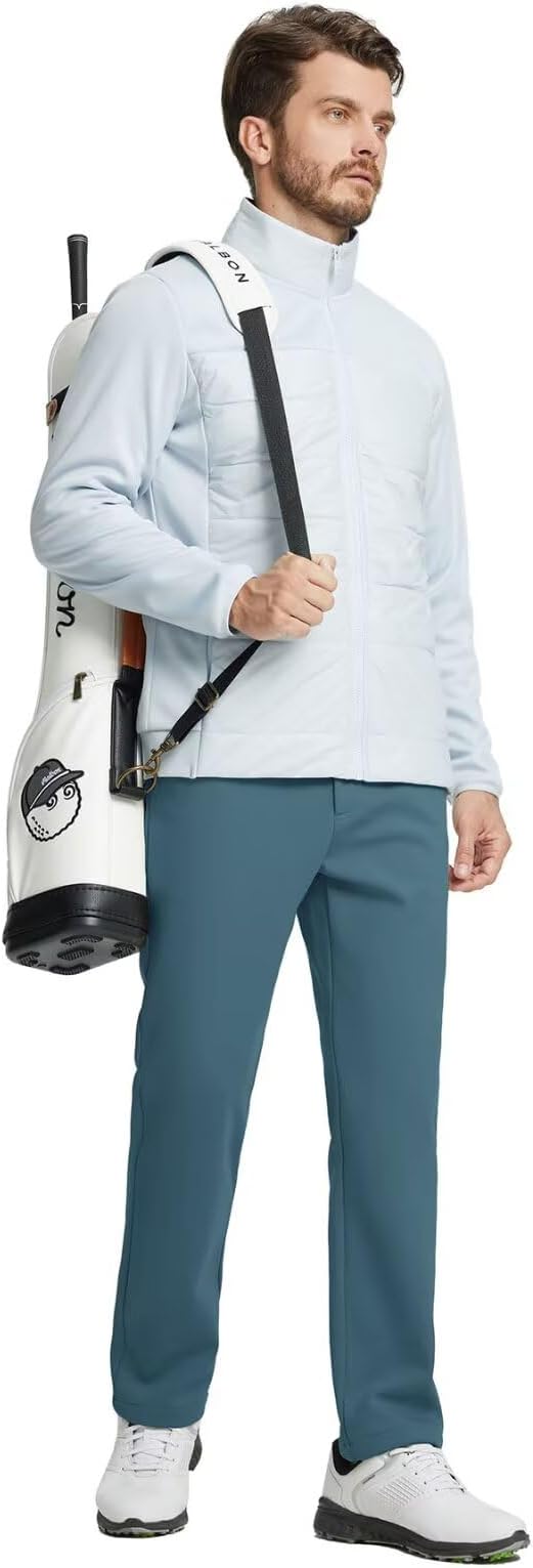 M MAELREG Golf Fleece Lined Pants Men Softshell Water-Resistant Workout Casual Outdoor Hiking Insulated Winter Pants for Men