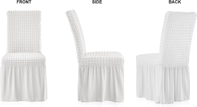 XMNTG Dining Room Chair Slipcovers 1-Piece Stretch White Dining Chair Covers - Image 3
