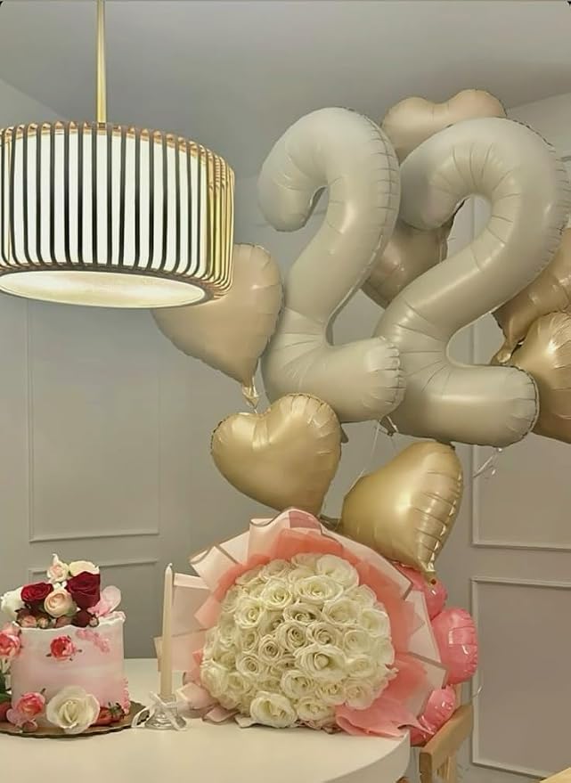23 Balloon Number 40 Inch Cream Balloons - Image 4