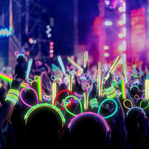 SHQDD 300 Glow Sticks Bulk Party Pack – 8" Neon Glow Sticks with Connectors, Glow in the Dark Party Supplies for Kids, Adults, Parties, Halloween & New Year - Image 7