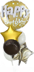 Happy Birthday Balloon Bouquet, Foil Balloons, Star and Marble Design, Party by DDywarm