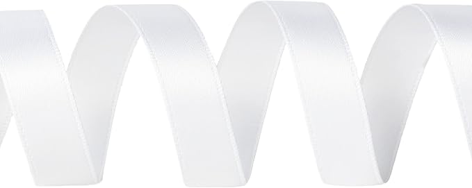 Ribbli Double Faced White Satin Ribbon, 1/2” x Continuous 25 Yards, Use - Image 2