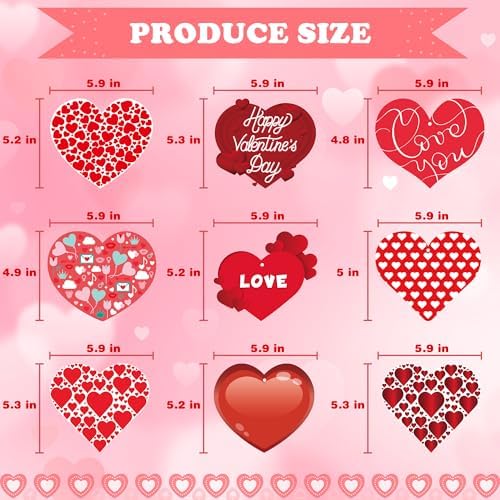 OHOME Valentines Day Decorations - 9 PCS Heart Hanging Swirls Decorations | Valentines Day Party Supplies Favors Indoor Outdoor - Valentine's Birthday Party Hanging Decor for Ceiling Wall Home Office - Image 2