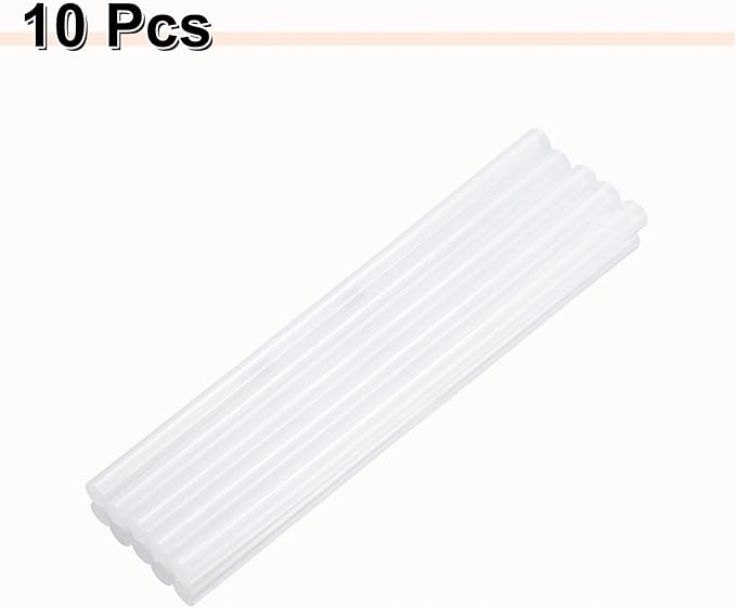 HARFINGTON 10pcs Hot Glue Sticks 0.43" Dia x 11.02" Long EVA Mini Hot Melt Adhesive Glue Stick for Hot Melt Gun Wood Plastic Glass Flowers Fabrics Foam, Clear