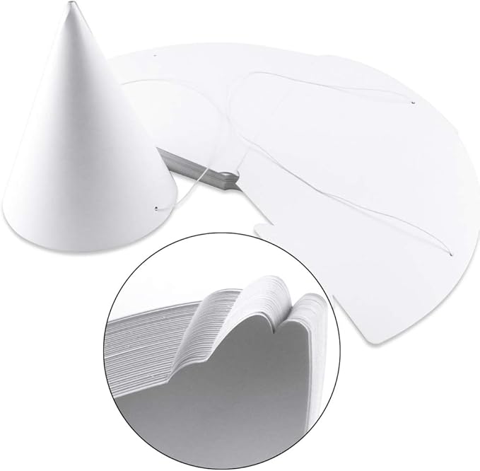 WEOXPR White Paper Party Hats for Birthday, Decorative Bulk Cone Hat for Adults - Image 4
