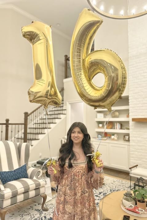 Champagne Gold Number 6 Balloon 40 inch, Balloon numbers party supplies - Image 5