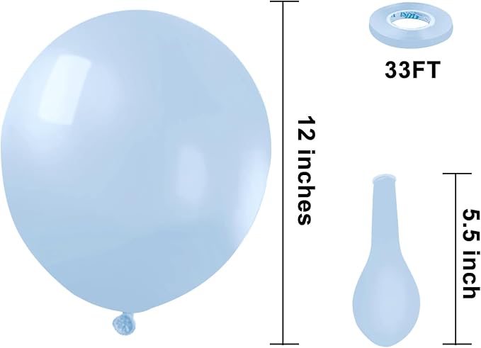 KBZVNAF Pastel Blue Latex Party Balloons 50 Pack 12 inch | Light Blue Helium - Image 2