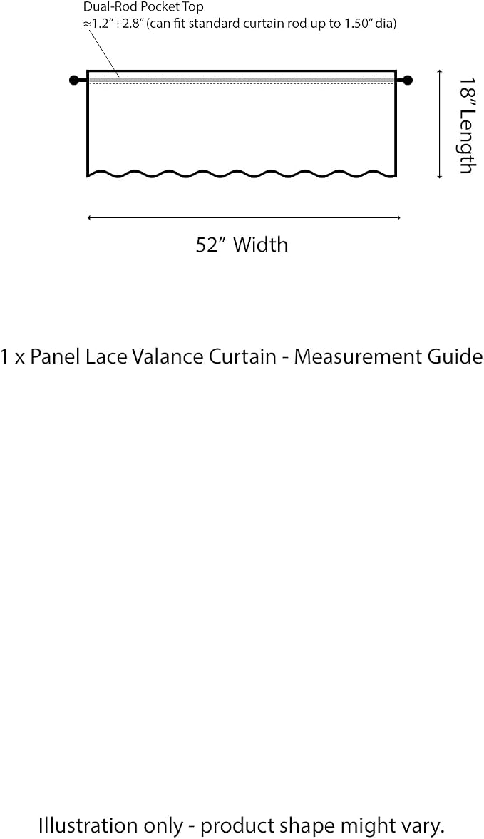 FINECITY Ivory Floral Lace Valance Curtain - Image 3