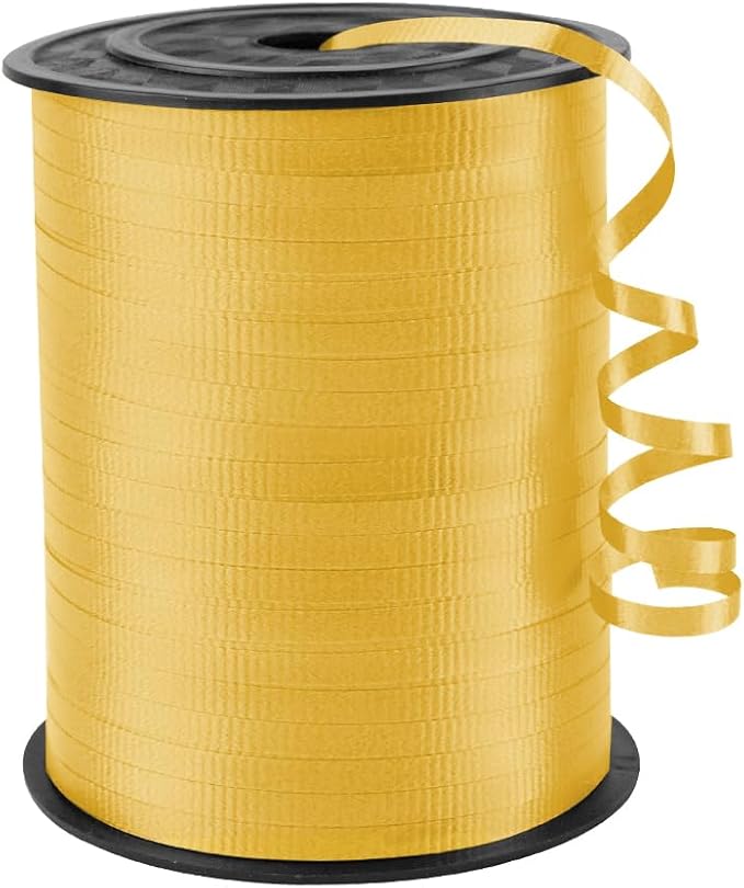 Yellow Crimped Curling Ribbon, 1/5" Wide x 500 Yards Christmas Curling Ribbons by KMERLIFE