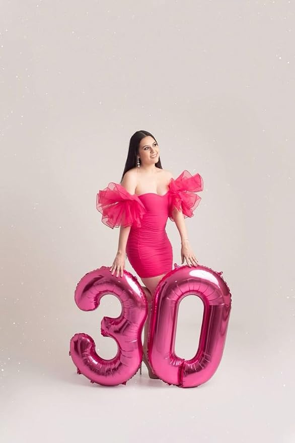 Number Balloons 40 Inch Rose Purple 2 Balloon - Image 4