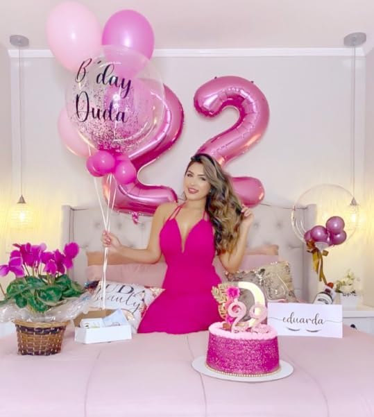 Pink Number 2 Balloon 40 inch, Balloon numbers party supplies, deco photo shoot - Image 4