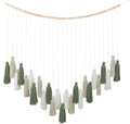 DrCor Sage Green Boho Tassel Garland Wall Hanging Decor | Handcrafted yarn by DrCorDreamingDecor