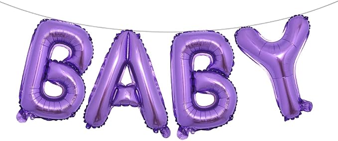 16 Inch Baby Letter Balloons Multicolor Foil Balloons BABY Balloons, Baby Shower by RUIANSI
