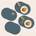 Steel Blue Oval Silicone Placemats Set of 4 – Heat Resistant, Waterproof by Unknown