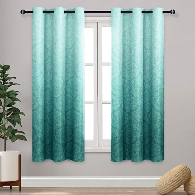 DWCN Teal Ombre Blackout Curtains by DWCN