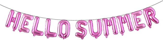 Hello Summer Balloons 16Inch Metallic Mylar Balloon by RUIANSI