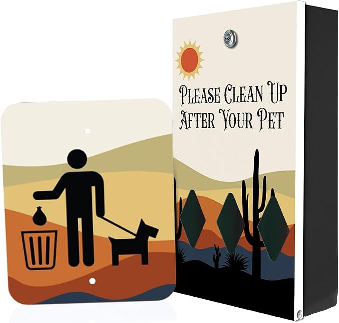 Zero Waste USA - DISPENSE-ART™ Roll Bag Dispenser & Sign - Desert Landscape | by ZEROWASTEUSA
