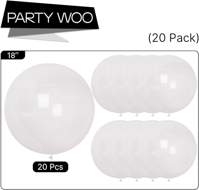 PartyWoo Clear Balloons 20pcs Transparent Latex Helium Balloons 18 Inch | - Image 5