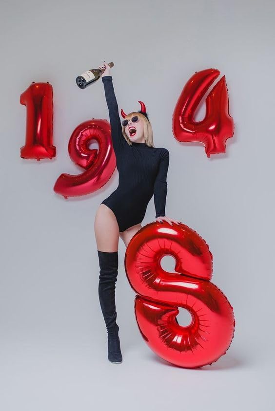 Number 8 Balloons 40 Inch Red Balloon - Image 3