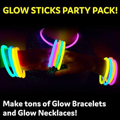 PartySticks Glow Sticks Halloween Party Supplies 100pk - 8 Inch Glow in the Dark Light Up Sticks Party Favors, Glow Party Decorations, Neon Party Glow Necklaces and Glow Bracelets with Connectors - Image 2