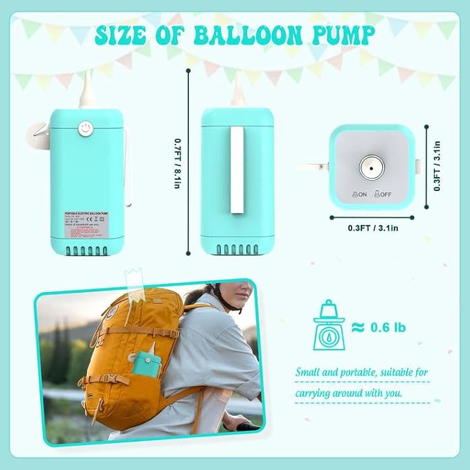 Balloon Pump Electric Air Pump for Long Balloon, 260/160 Balloon Inflator Pump - Image 2