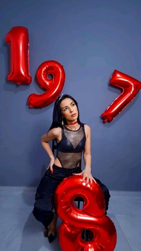 Number Balloons 40 Inch Red 8 Balloon - Image 3