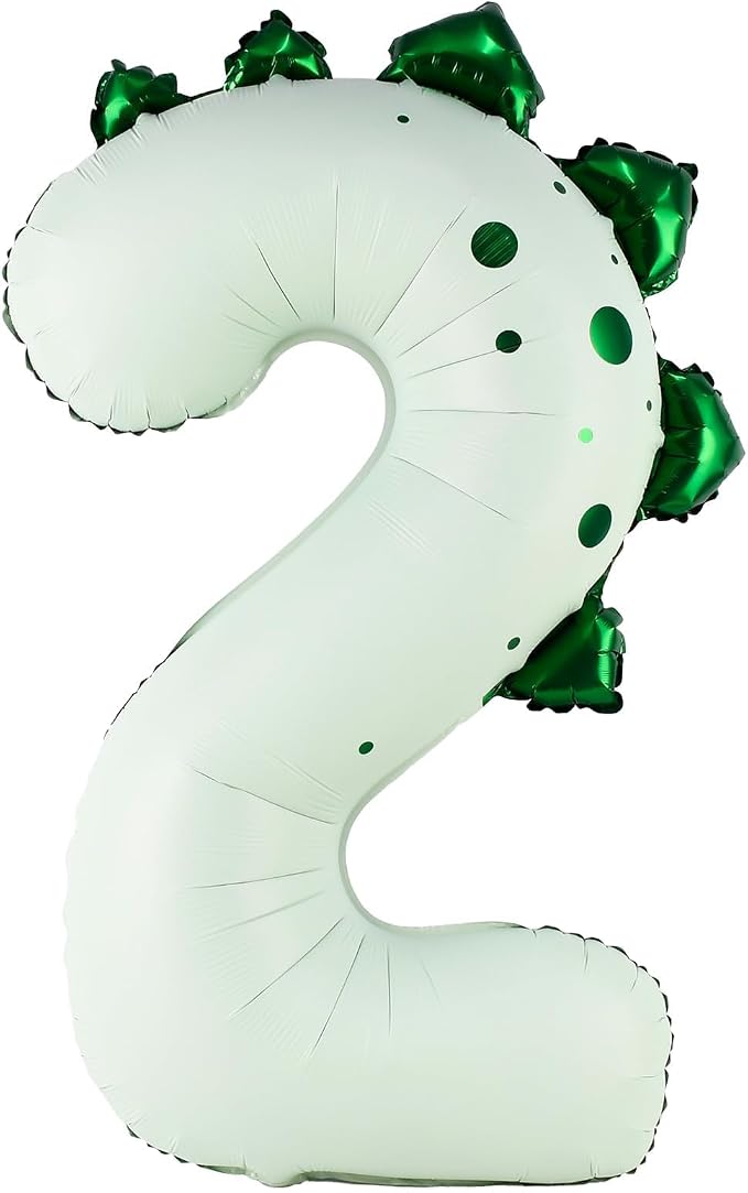 Dinosaur Number 2 Balloon, 30 Inch Birthday Party Decorations by AXBMM